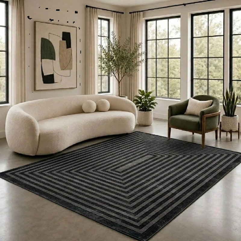 Striped Flokati, Beige, Rectangle 120cm x 170cm