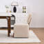 Chaise rembourrée en lin sans accoudoirs avec roulettes, beige-2009535114