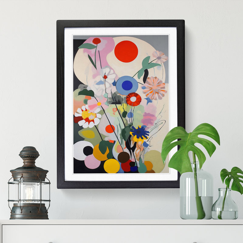 Flowers Bauhaus Vol.5 - Framed Print, 46cm H x 34cm W x 2cm D, Oak Framed