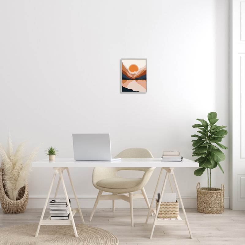 Lever de soleil orange vibrant, Estampe numérique Farmhouse, H 14 po x l 11 po