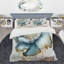 Ensemble d'édredon floral 4 pièces - Fleur bleue chic III avec taies décoratives et coussins décoratifs-131382554