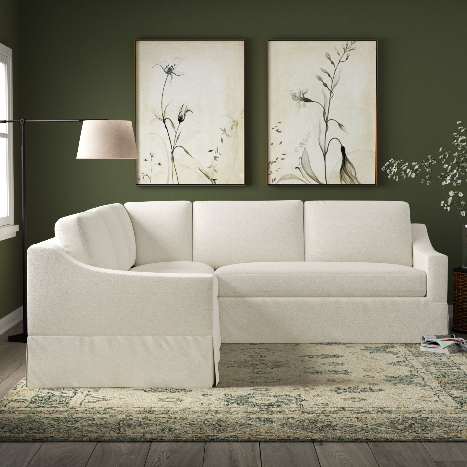 Cranbrook Sectional, Nomad Snow Crypton® Chenille