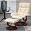 Fauteuil inclinable avec repose-pieds, fauteuil inclinable électrique en similicuir avec 10 points de vibration et 5 modes de massage, fauteuil inclinable avec base pivotante en bois, télécommande et poche latérale, gris-154235311