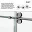Porte de baignoire coulissante simple sans cadre l 72 à 77 po x H 66 po avec verre trempé transparent de 3/8 po (10 mm), film incassable et localisateur de trou d'installation - Rail supérieur rond-118090949