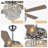 52'' 5-Blade Crystal Ceiling Fan with Light and Remote Control, 6 Speeds, Reversible DC Motor, Timer-49370574