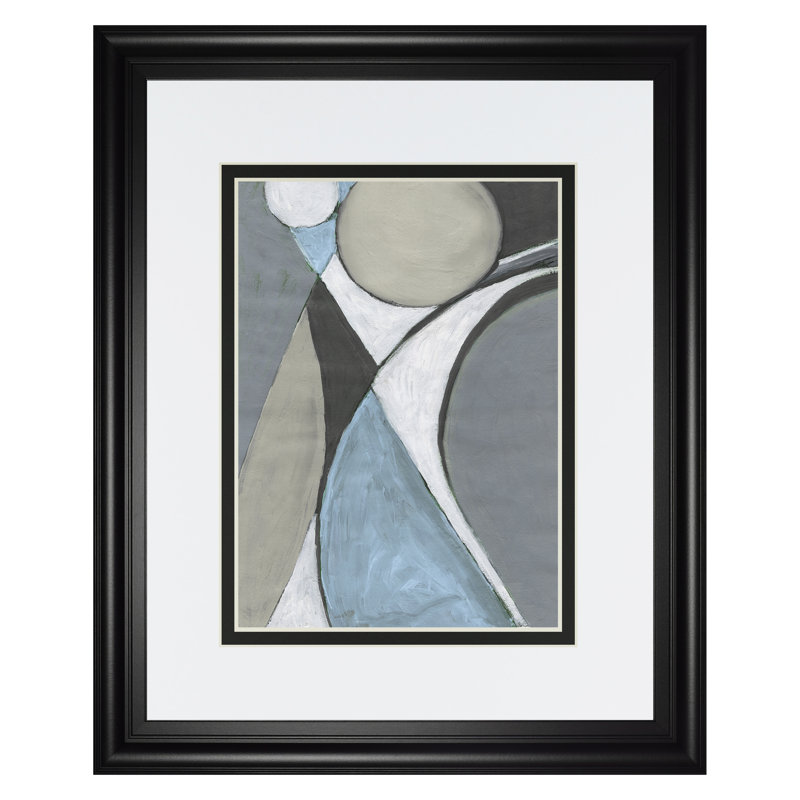 Art mural doux géométrie joyeuse - 34 po x 40 po - cadre noir