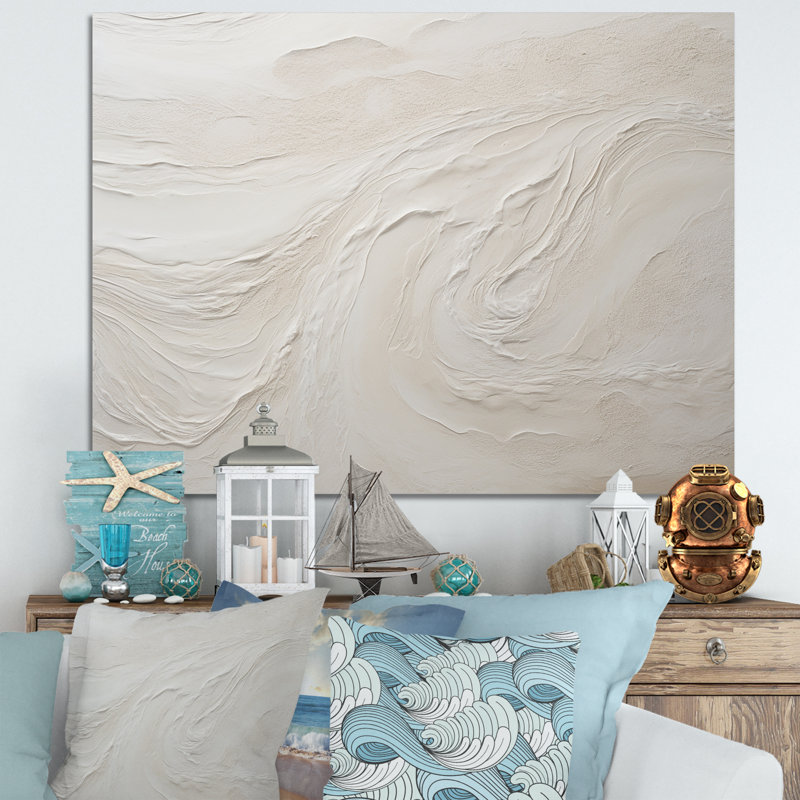 «Modern Beach Beige Sand Charm I», impression sur toile de bord de mer, impression sur toile, H 34 po x l 44 po, Toile tendue