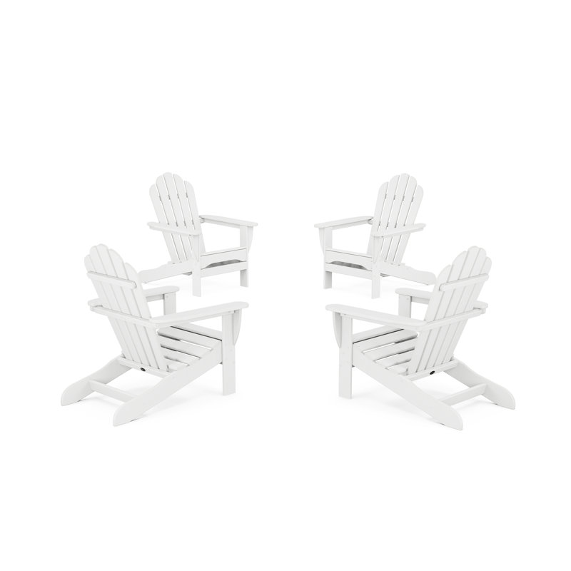 4-Piece Monterey Bay Adirondack Chair Conversation Set, Classic White