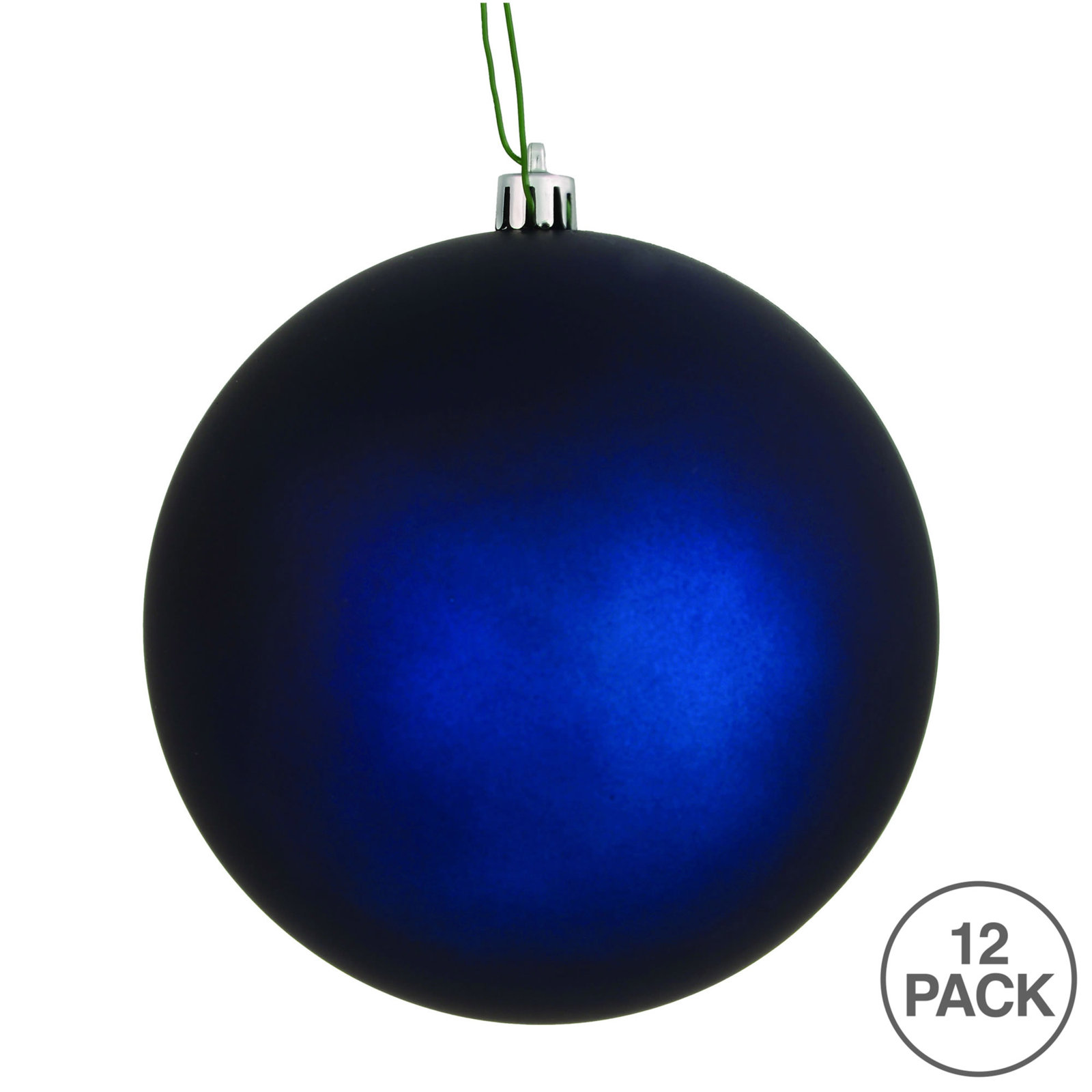 Holiday Décor Ball Ornament, Midnight Blue Matte, 3" H x 3" W x 3" D