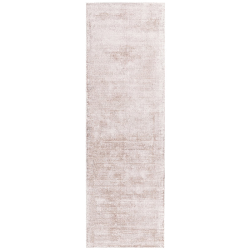 Phoebe Plain Silky Pink Rug, Runner 60 x 250cm