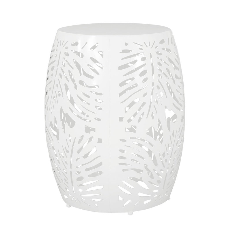 Metal End Table -Large, White