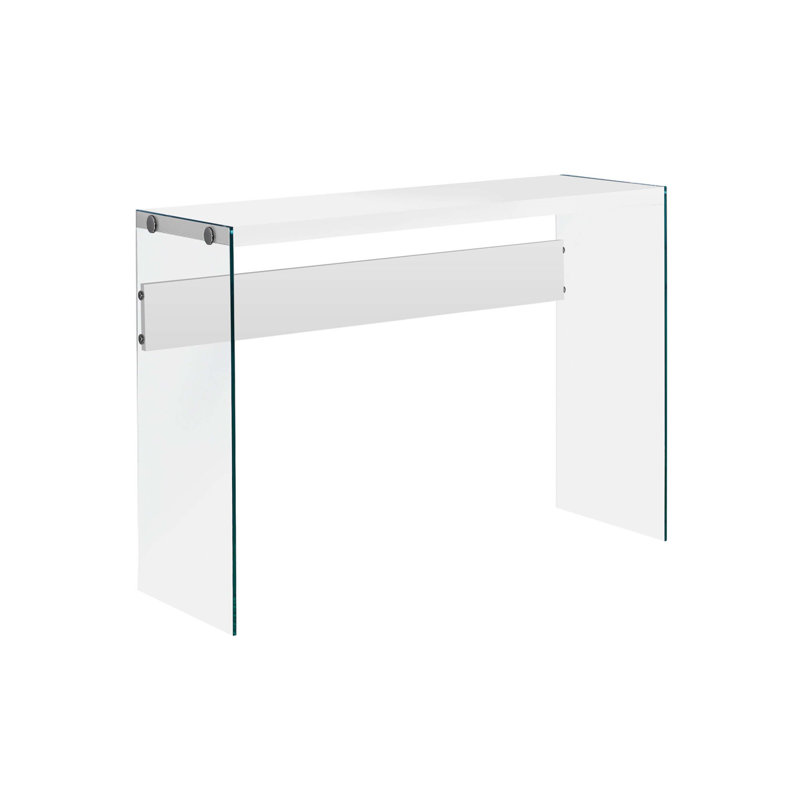 Accent Table, Console, Entryway, Narrow, Sofa, Living Room, Bedroom, Glossy Laminate,  Tempered Glass, Contemporary, Modern