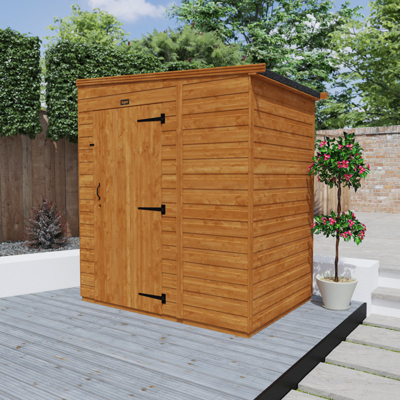 TigerFlex® Modular Buildings Shiplap Pent Wooden Shed, 203cm H x 175cm W x 124cm D