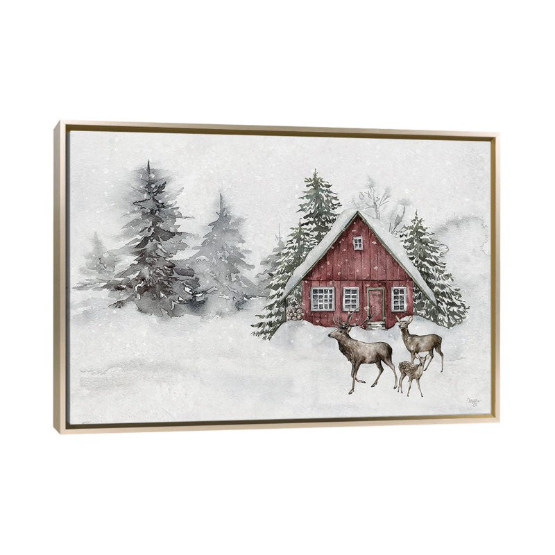 «Snow-Kissed Solitude», reproduction d'art sur toile encadrée, H 26 po x l 40 po, Impression encadrée sans passe-partout