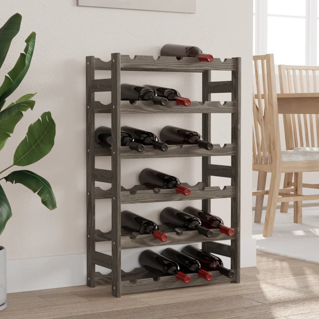 30 Bottle Solid Wood Floor Wine Bottle Rack in