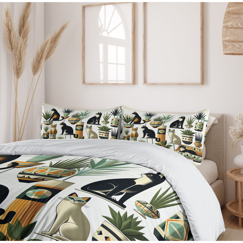 Cat Duvet Cover, Queen Duvet Cover + 2 Standard Shams