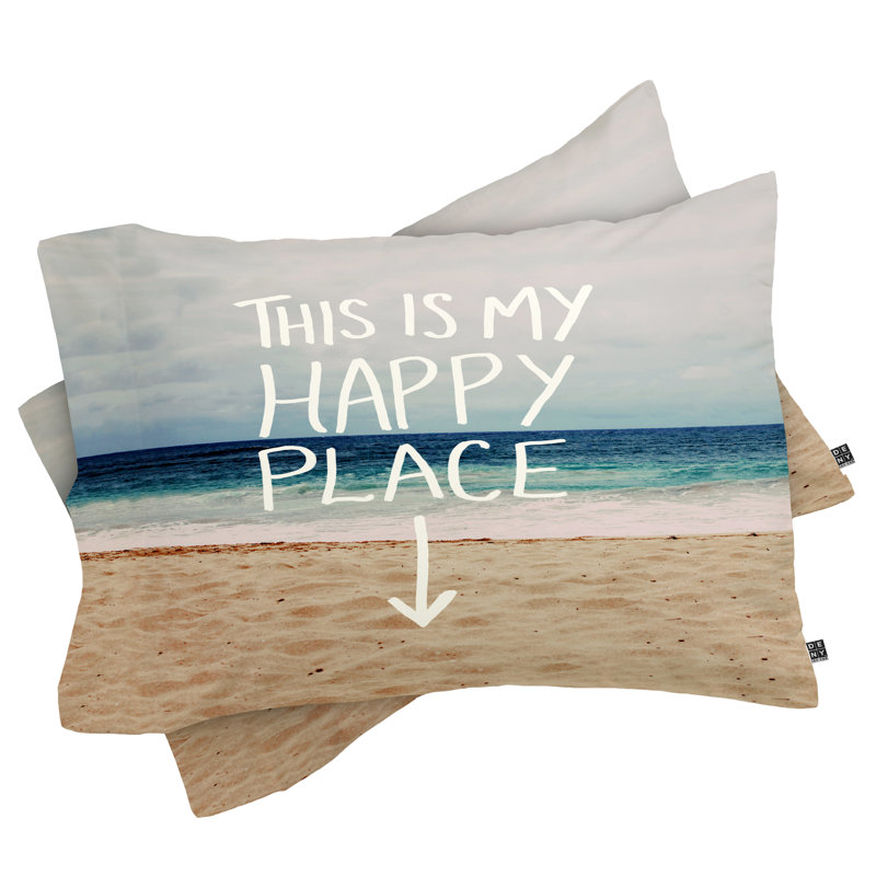 Taie d'oreiller Happy Place X Beach, Standard