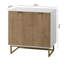 Armoire de rangement blanche et dorée avec 2 portes, armoire buffet moderne, armoire de cuisine avec buffet de rangement pour le salon