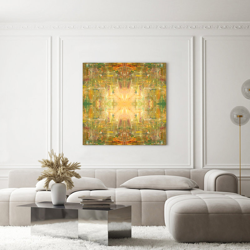 Four Green Stars Painting by Irina Gorbman, 12" H x 12" W 