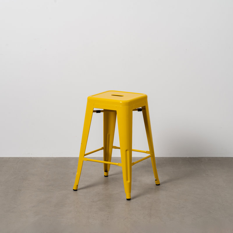 Andreyah Counter Stool with Metal Frame, Yellow