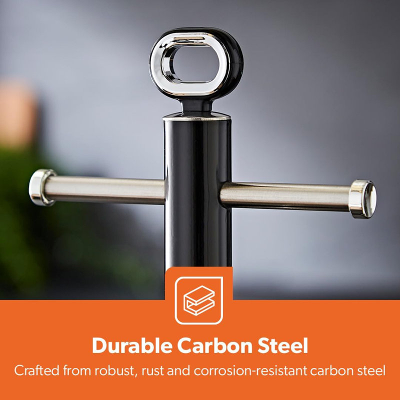 GEEPAS RetroVive Tea Coffee Sugar Canister, Bread Bin, Mug Tree & Towel Pole Set | 13L Bread Box 1.4L Airtight Canister Set | Carbon Steel Build Kitchen Counter Storage Space Saver