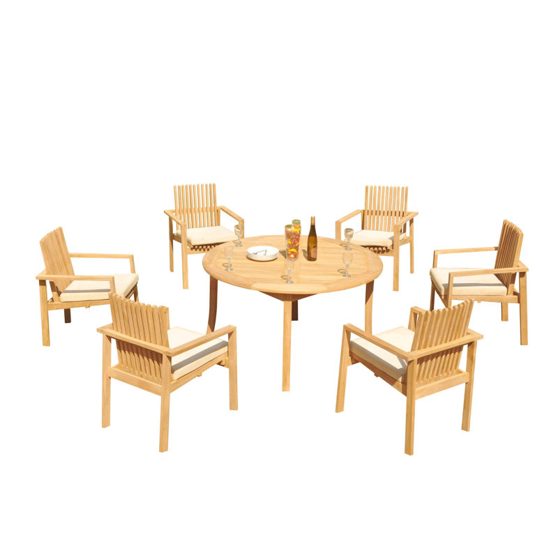 Outdoor 7 - Piece Teak Dining Set