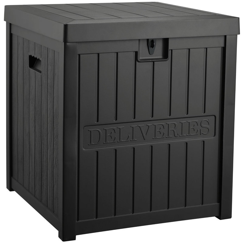 Boîte de livraison de 51 gallons en résine pour l'extérieur, boîte de livraison verrouillable et sécuritaire pour le porche avant, grandes boîtes de terrasse extérieures imperméables, boîte de collation de livraison pour le porche