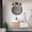 5-Piece All-In-One Black Bathroom Accessory Set with 24" 3-Light Vanity Light and Brass Accents