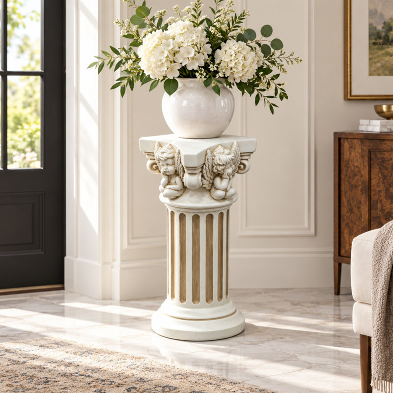 Support vintage en forme d'ange pour plantes et sculptures