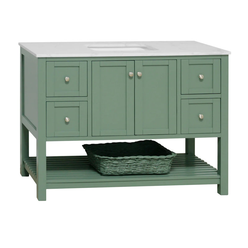 Ensemble de meuble-lavabo simple 48 po Binne, Carrara d'ingénierie, Sage Green