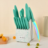 14 pcs Germany Imported High Carbon Stainless Steel Kitchen Knife Set with wooden block