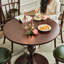 Table de salle à manger ronde en bois massif brun noisette-1896474745