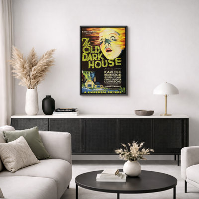 The Old Dark House Classic Horror Movie Poster Artwork, Vintage Film Art Pictures, Framed Canvas Giclee Print Wall Art