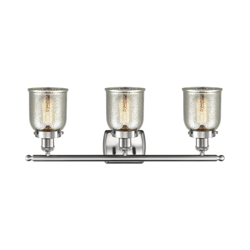 Éclairage pour meuble-lavabo 3 lumières 26 po Ballston Urban Bell, Argent mercuré plaqué, Incandescent, Nickel satiné brossé