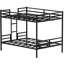 Grand lit superposé noir, structure en métal avec garde-corps complet et - stabilité à long terme de 110 lb par support, haut pour, escalade pratique, rangement sous le lit d'apparence sophistiquée, solution d'espace, rapide