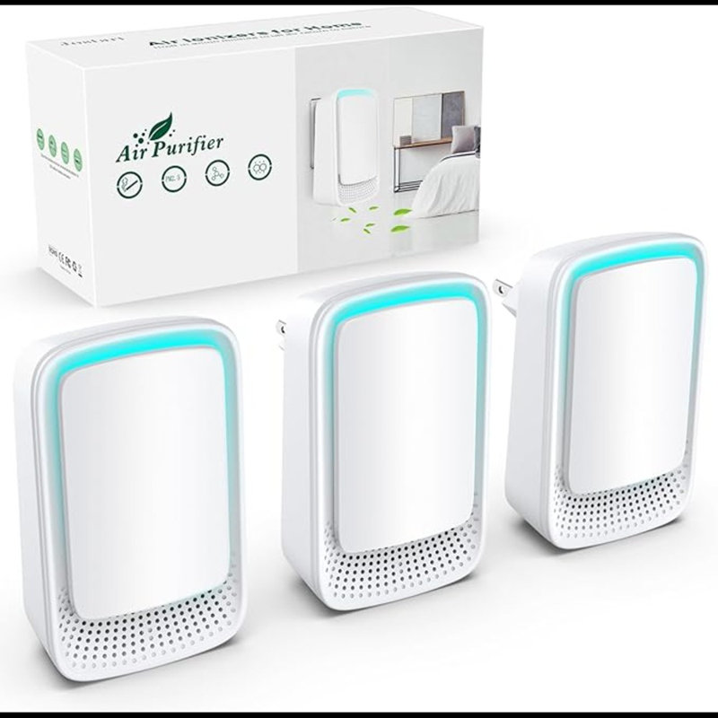 Air Purifier (3 Pack) Negative Air Ionizer For Home Use,Filterless Mobile Air Ionizer,Negative Ion Deodorization,Mini Air Purifier For Home,Office,Pets,Smokers,Toilet,Bathroom