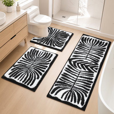 Absorbent Non Slip Bathroom Bath Mats Set (Set of 3)