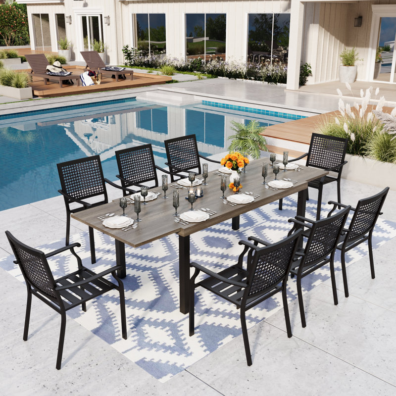 Ensemble repas extensible pour 6 personnes Rectangle, 8