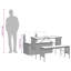 Ensemble repas de patio 3 pièces avec coussins en rotin de polyester-1877369303