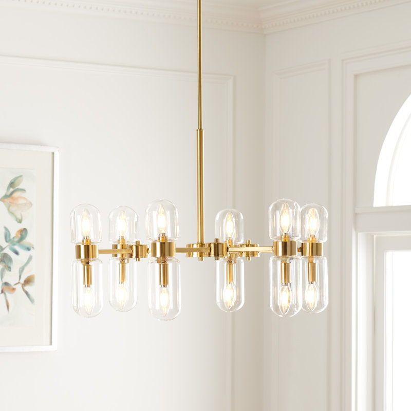 Alinde 12 - Light Steel Dimmable Sputnik Modern Linear Chandelier