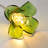 1-Light Flower Glass Pendant Light, Adjustable Brass Hanging Lamp for Kitchen Island