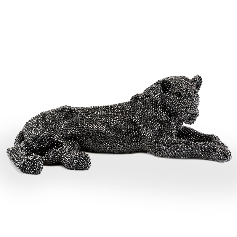 Thacher Animals Statue, Gloss Black, 22cm H x 64cm W x 32cm D