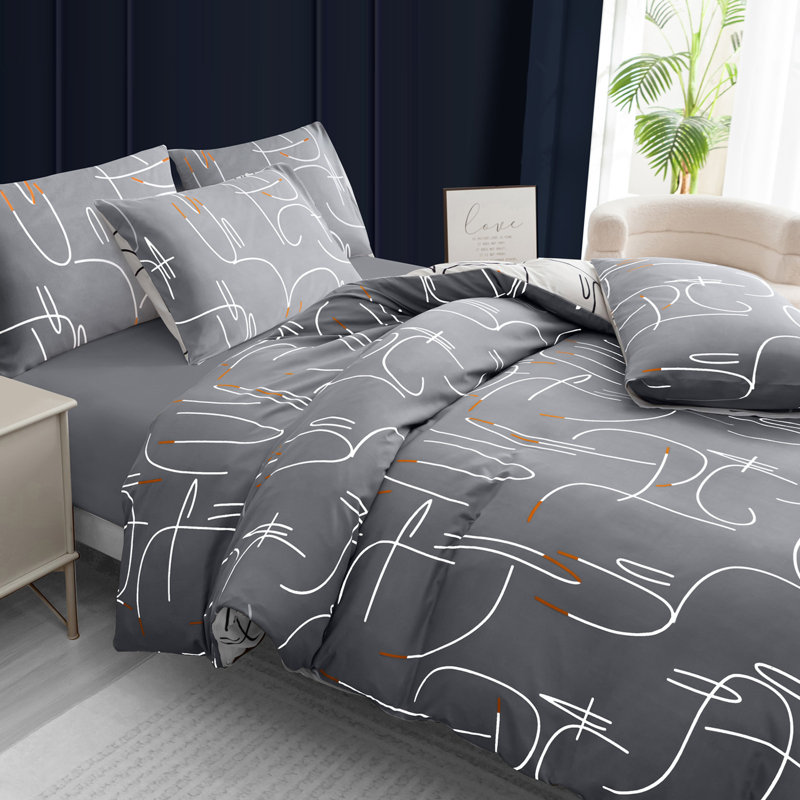 Premium Duvet Cover Set Double Brushed Microfiber Reversible With Zipper Closure & Corner Ties