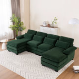 Balendin 111.8'' Soft Casual Sofa U-Shape Sectional Sofa Upholstered Sofa, Comfy Cloud Couch
