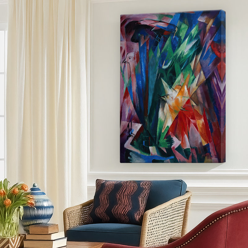 Oiseaux - Toile tendue avec châssis par Franz Marc, 32 x 48