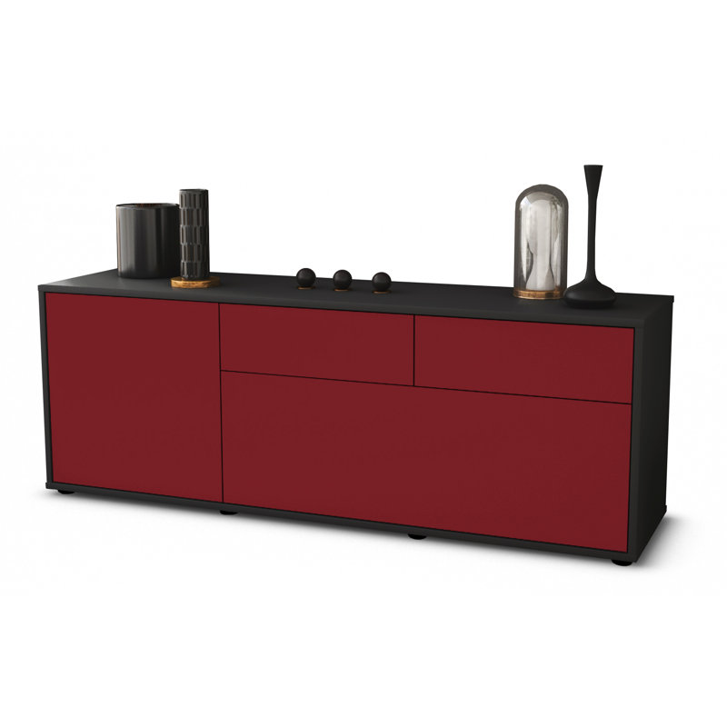 Yamaguchi TV Stand for TVs up to 60", Red / Matte Anthracite