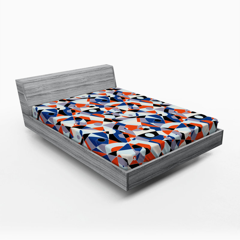Microfiber Geometric Fitted Sheet, Full Fitted Sheet