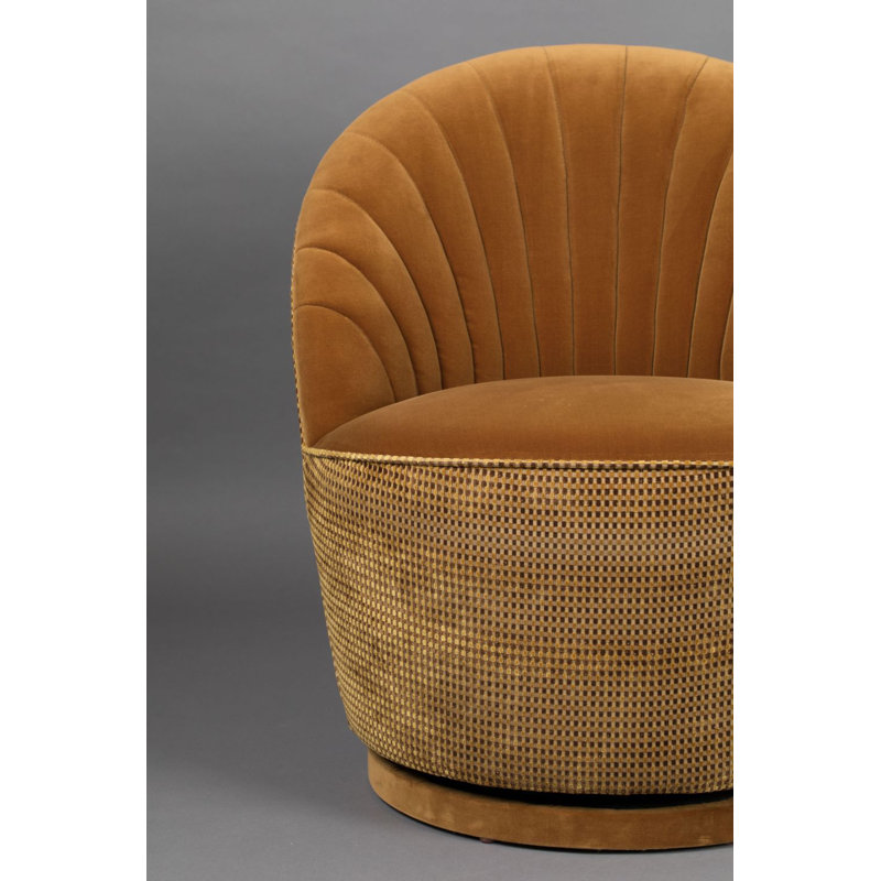 Madison Swivel Lounge Chair, Yellow Polyester Blend
