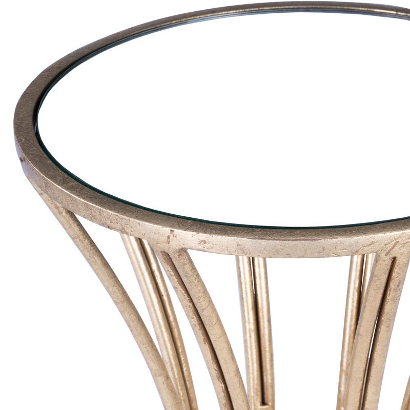 Faruh Metal & Mirrored Side Table