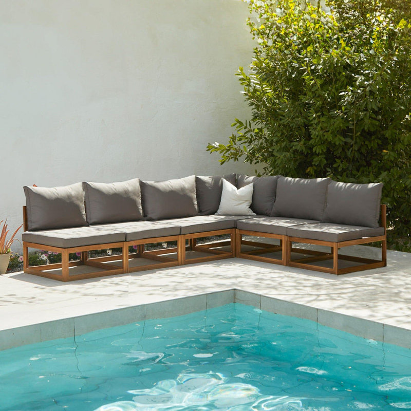Rimasha 6 - Person Seating Group with Cushions, Grey